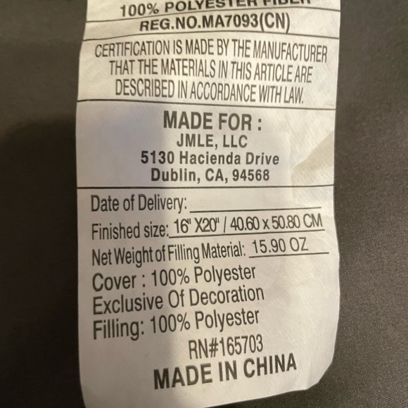 NWT Day of the Dead Sugar Skull Black Embroidered Pillow 16x20 - Picture 7 of 7